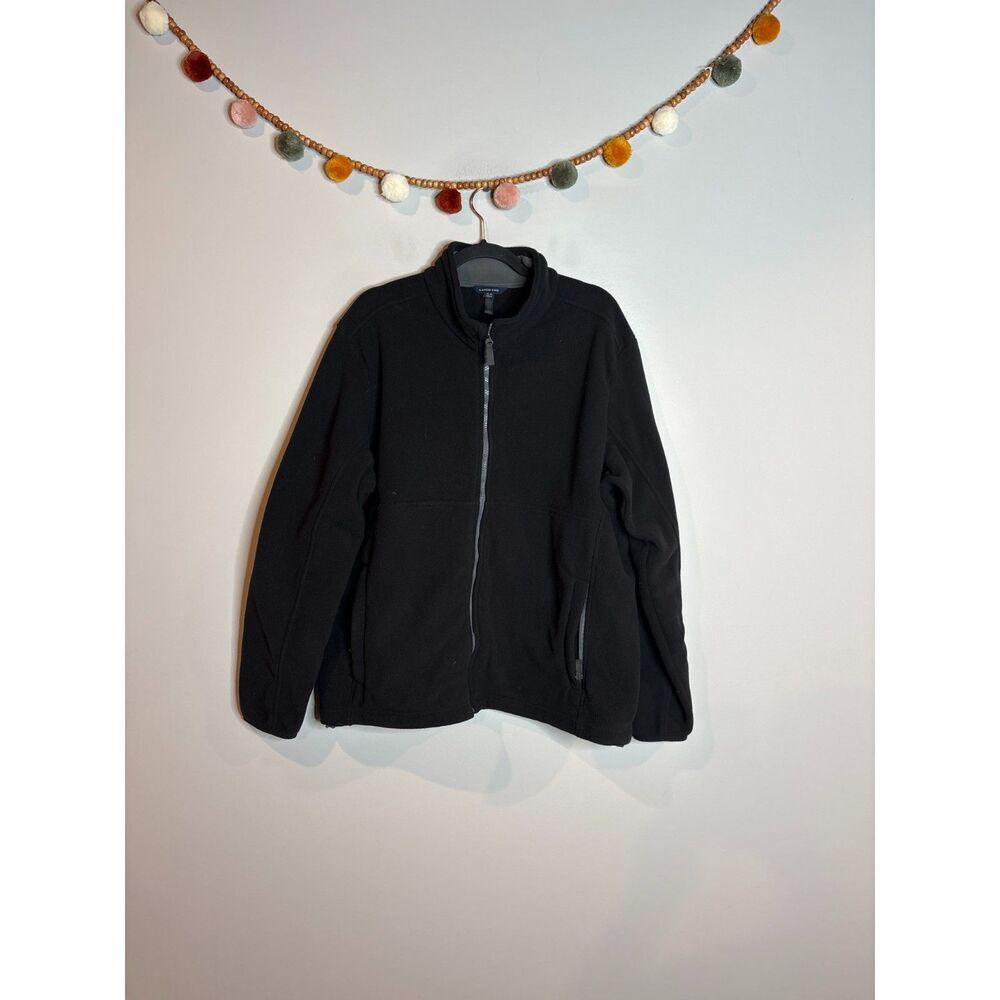 Lands' End black fleece zip up jacket